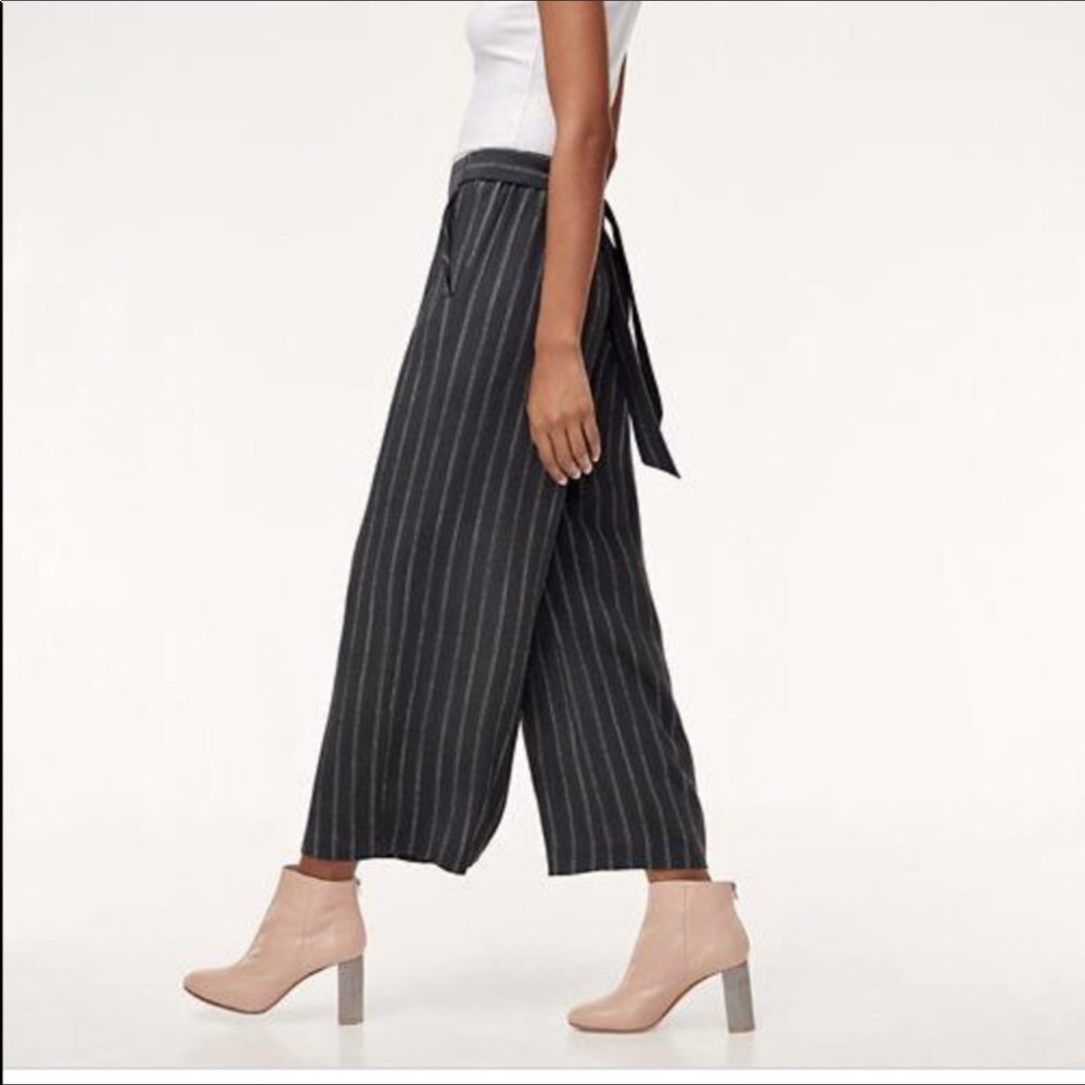 Aritzia Wilfred Faun Pants- Black Stripes- Size S